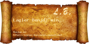 Lagler Benjámin névjegykártya